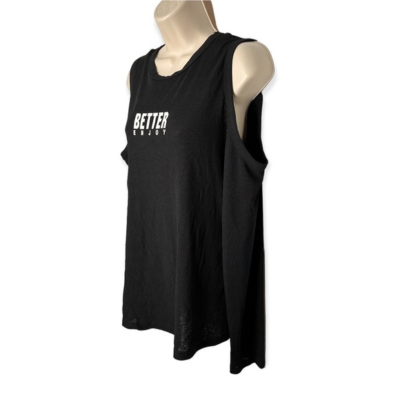 Shein Curve Better Enjoy Cold Shoulder Black Long Sleeve Top Women’s Size 3XL - Picture 2 of 4